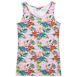 Moschino Kid-Teen Teen Floral Logo Vest Top