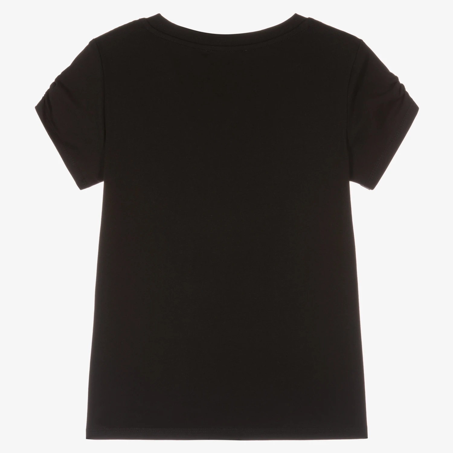 Moschino Kid-Teen Teen Girls Black Cotton Floral Logo T-Shirt 2 Moschino Kid-Teen Teen Girls Black Cotton Floral Logo T-Shirt - Image 2