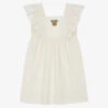 Moschino Kid-Teen Teen Girls Ivory Cotton Logo Dress
