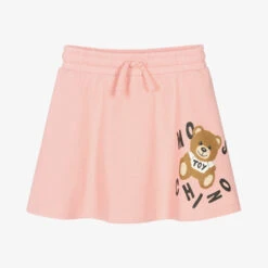 Moschino Kid-Teen Teen Girls Pink Cotton Logo Skirt