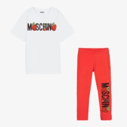 Moschino Kid-Teen Teen Girls Red Leggings Set