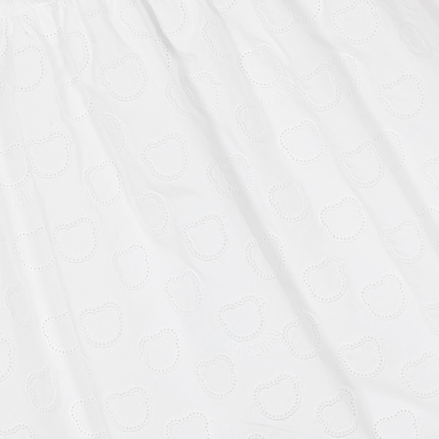 Moschino Kid-Teen Teen Girls White Embroidered Logo Skirt 3 Moschino Kid-Teen Teen Girls White Embroidered Logo Skirt - Image 3