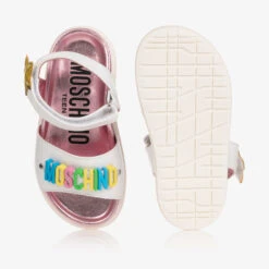 Moschino Kid-Teen Teen Girls White Leather Logo Sandals -Molo Store moschino teen girls white leather logo sandals 492582 ae45149432ea489dc0d05fcea7e101fb7481e978