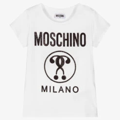 Moschino Kid-Teen Teen Girls White Logo T-Shirt