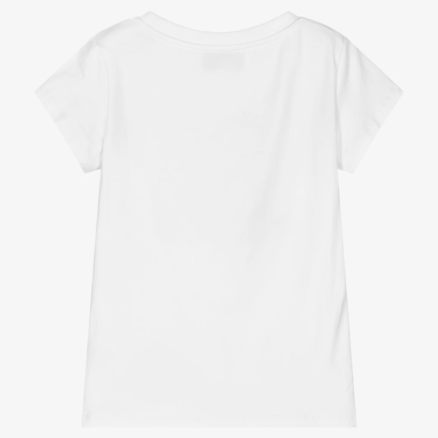 Moschino Kid-Teen Teen Girls White Logo T-Shirt 2 Moschino Kid-Teen Teen Girls White Logo T-Shirt - Image 2