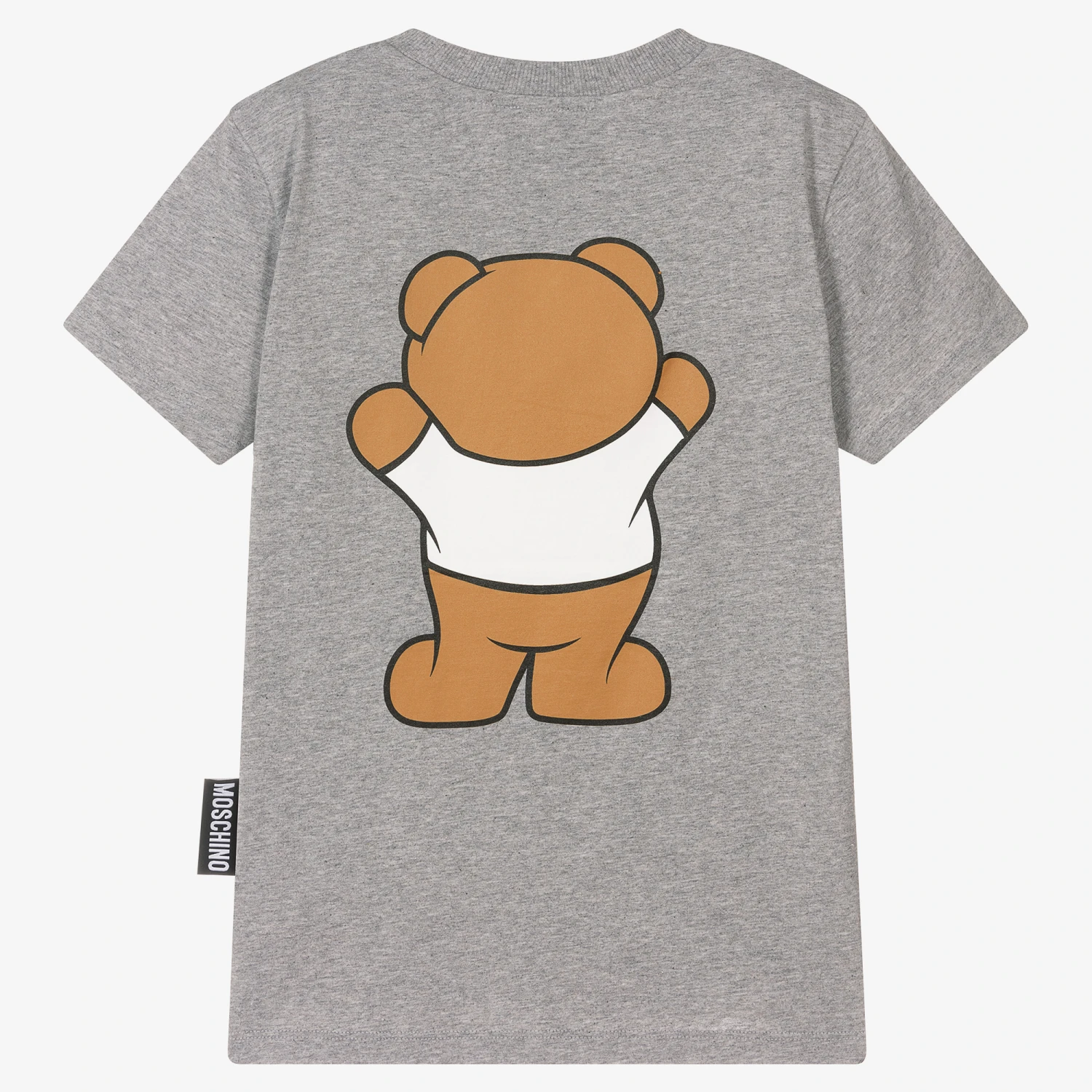 Moschino Kid-Teen Teen Grey Logo T-Shirt 2 Moschino Kid-Teen Teen Grey Logo T-Shirt - Image 2