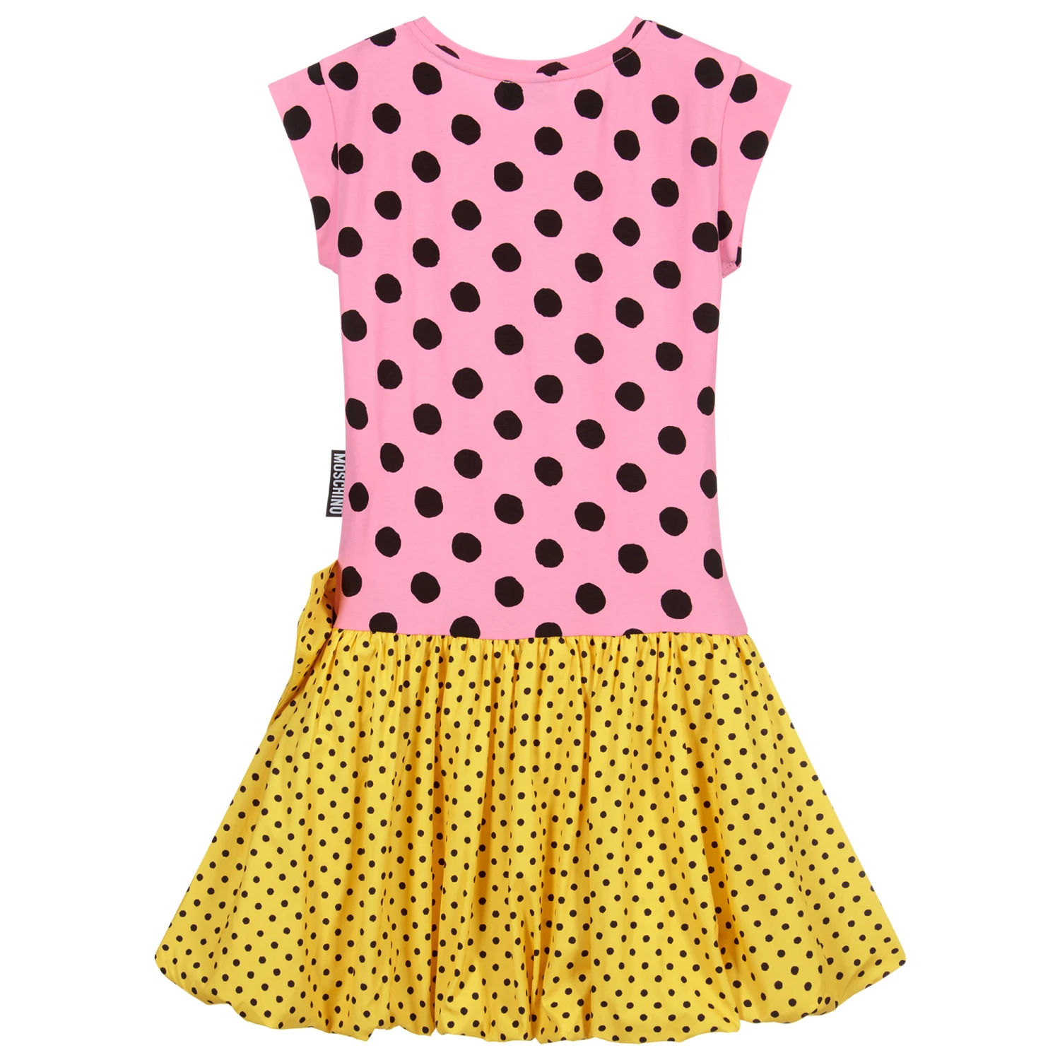 Moschino Kid-Teen Teen Pink & Yellow Dot Dress 2 Moschino Kid-Teen Teen Pink & Yellow Dot Dress - Image 2
