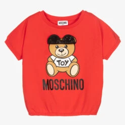 Moschino Kid-Teen Teen Red Teddy Bear T-Shirt -Molo Store moschino teen red teddy bear t shirt 443236 8ee9884ba7f29a1610b549bdbf9b6af43ca6424e