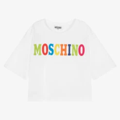 Moschino Kid-Teen Teen White Cropped T-Shirt