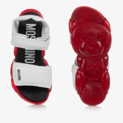 Moschino Kid-Teen Teen White Leather Sandals -Molo Store moschino teen white leather sandals 425422 62edb917b5b3bf50548bd20f2840f9b6dd7d85ca