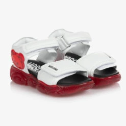 Moschino Kid-Teen Teen White Leather Sandals