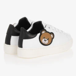 Moschino Kid-Teen Teen White Leather Teddy Bear Trainers -Molo Store moschino teen white leather teddy bear trainers 492585 b8417ea63c268e838357254789a462aad32ecb14