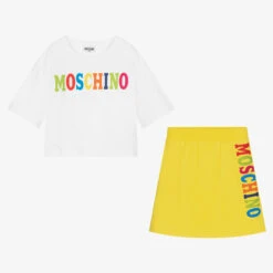 Moschino Kid-Teen Teen White & Yellow Skirt Set