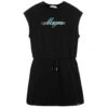 MSGM Teen Black Logo Dress