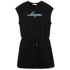 MSGM Teen Black Logo Dress