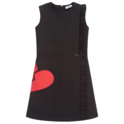 MSGM Teen Black & Red Heart Dress