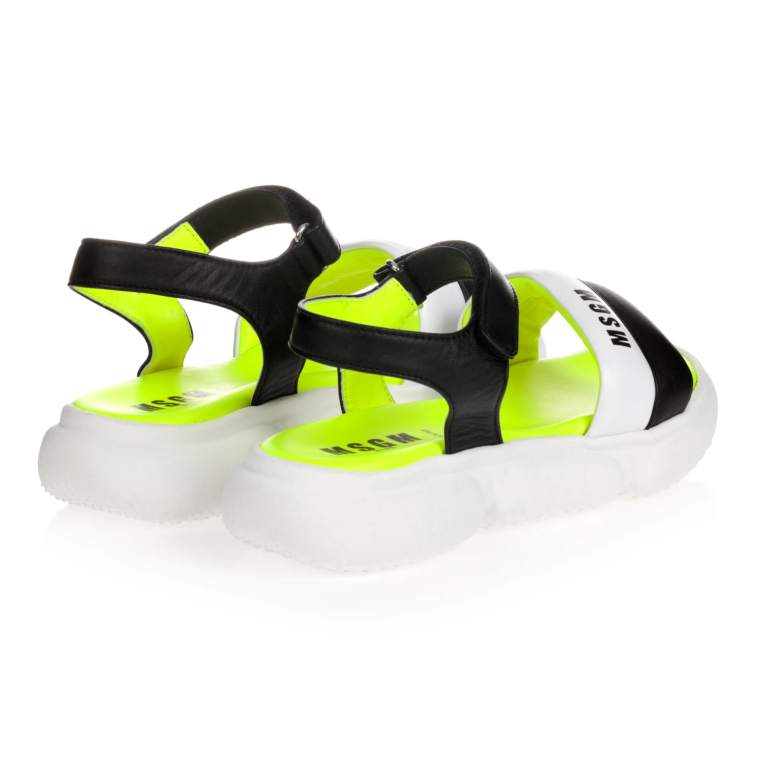 MSGM Teen Black & White Sandals 2 MSGM Teen Black & White Sandals - Image 2