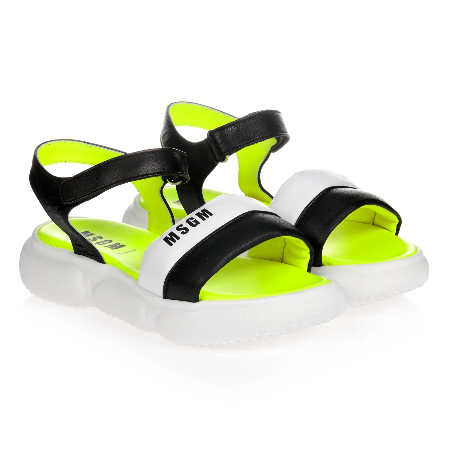 MSGM Teen Black & White Sandals 1 MSGM Teen Black & White Sandals