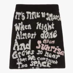 MSGM Teen Girls Black Knitted Skirt