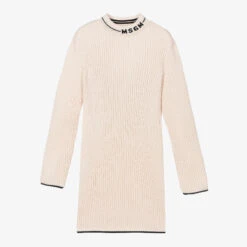 MSGM Teen Girls Ivory Knitted Dress