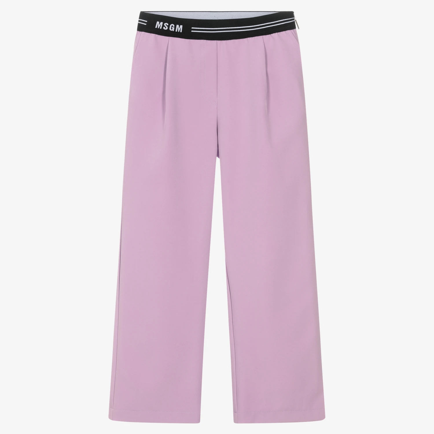MSGM Teen Girls Lilac Purple Logo Trousers 1 MSGM Teen Girls Lilac Purple Logo Trousers