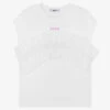 MSGM Teen Girls White Cotton Ruffle T-Shirt