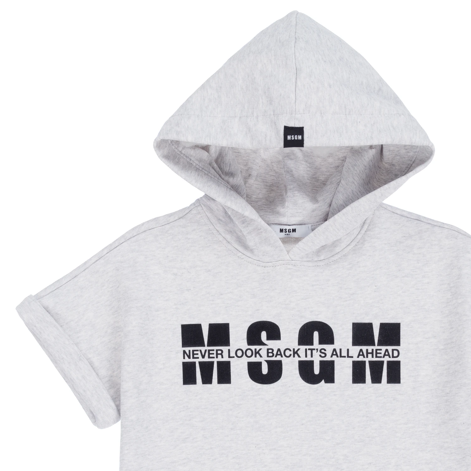 MSGM Teen Grey Logo Hoodie Dress 3 MSGM Teen Grey Logo Hoodie Dress - Image 3