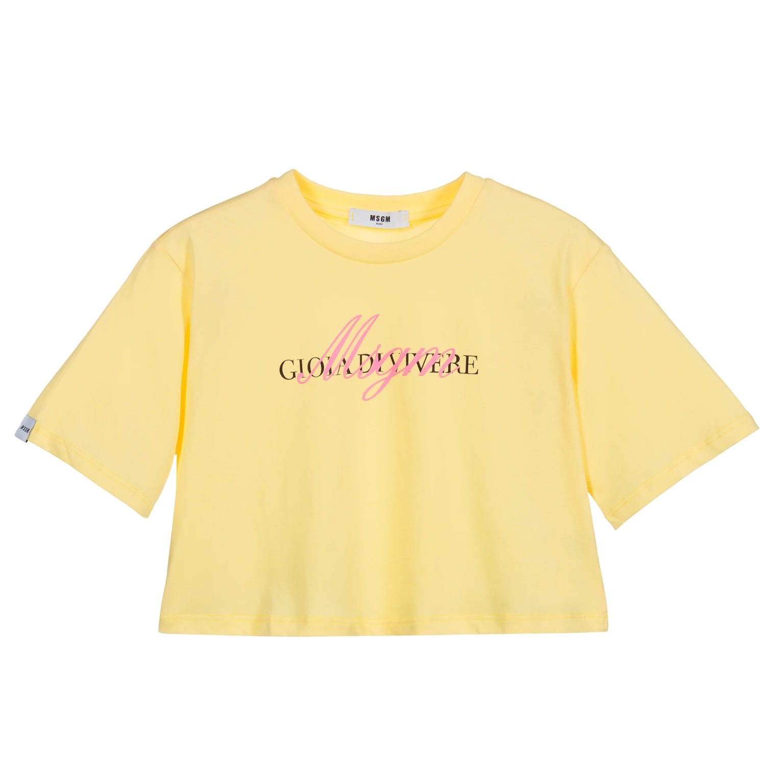 MSGM Teen Yellow Logo Cropped Top 1 MSGM Teen Yellow Logo Cropped Top