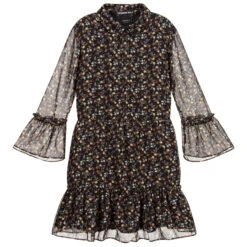 NIK&NIK Teen Black Floral Dress