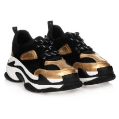 NIK&NIK Teen Black & Gold Trainers