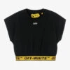 Off-White Teen Girls Black Cropped T-Shirt