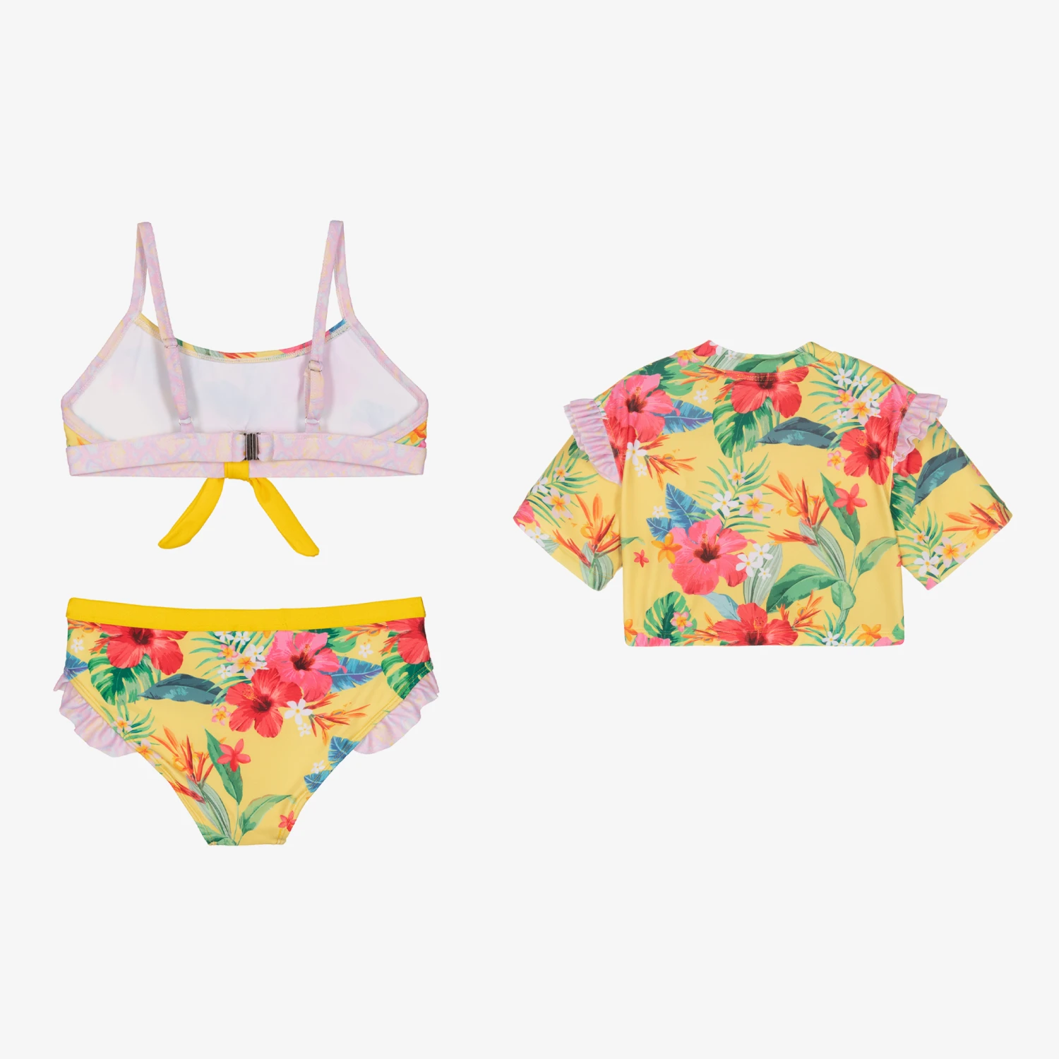 Olga Valentine Teen Girls Yellow Bikini Set (UPF 50+) 2 Olga Valentine Teen Girls Yellow Bikini Set (UPF 50+) - Image 2