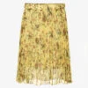 Roberto Cavalli Teen Yellow Pleated Skirt