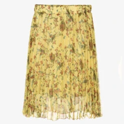 Roberto Cavalli Teen Yellow Pleated Skirt