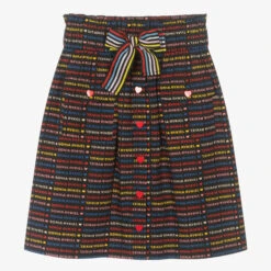 Sonia Rykiel Paris Teen Girls Black Logo Striped Skirt