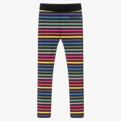Sonia Rykiel Paris Teen Girls Black Striped Sports Leggings