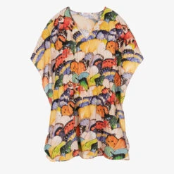 Stella Cove Teen Girls Orange Butterfly Kaftan