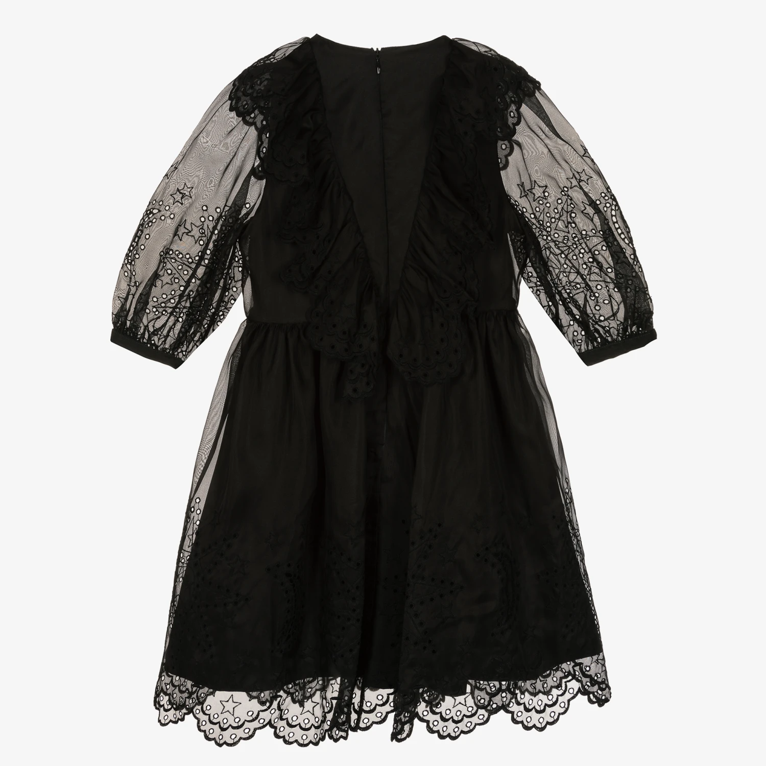 Stella McCartney Kids Teen Black Broderie Silk Dress 2 Stella McCartney Kids Teen Black Broderie Silk Dress - Image 2