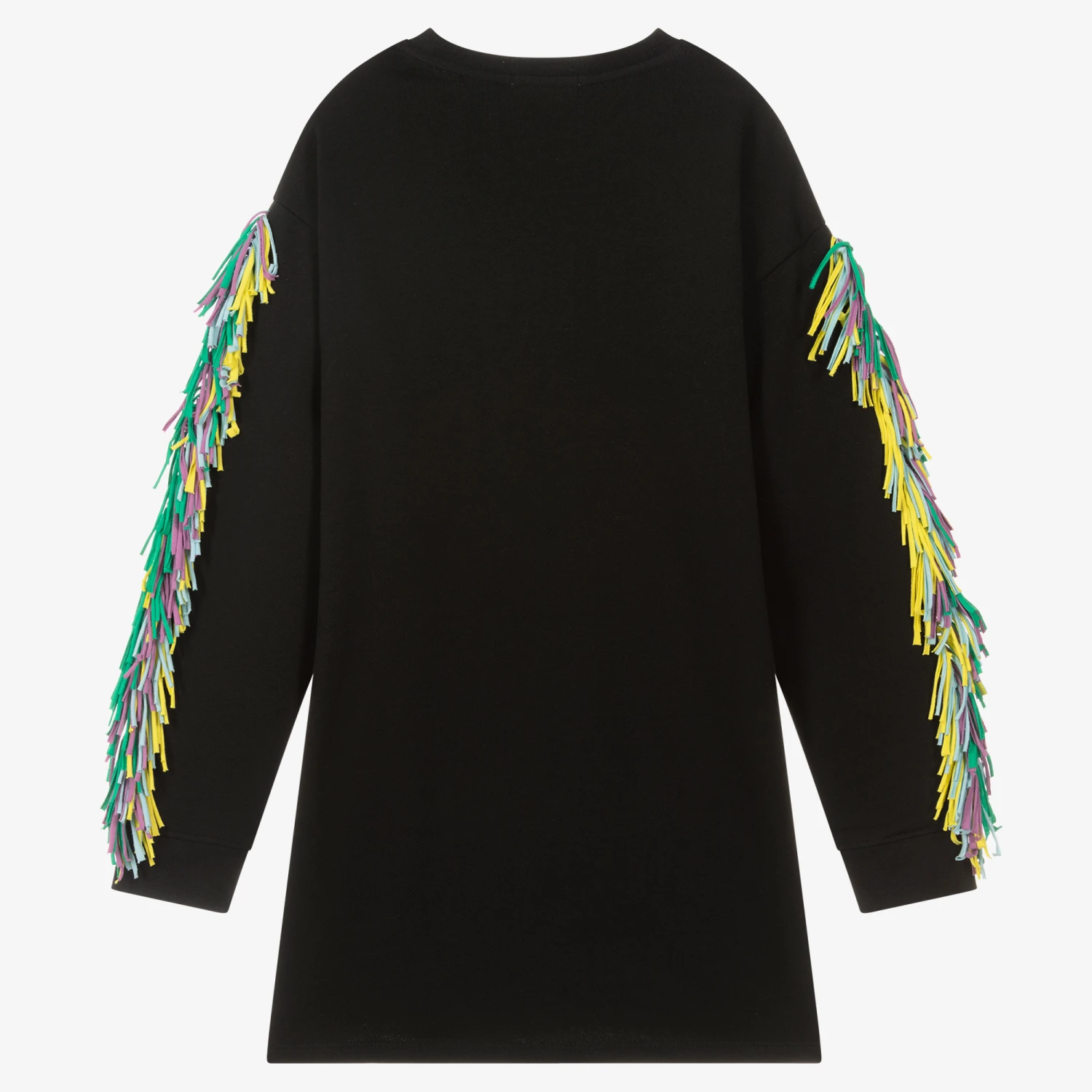 Stella McCartney Kids Teen Girls Black Fringed Star Dress 2 Stella McCartney Kids Teen Girls Black Fringed Star Dress - Image 2
