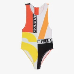 Stella McCartney Kids Teen Girls Colourblock Logo Swimsuit (UPF50+)
