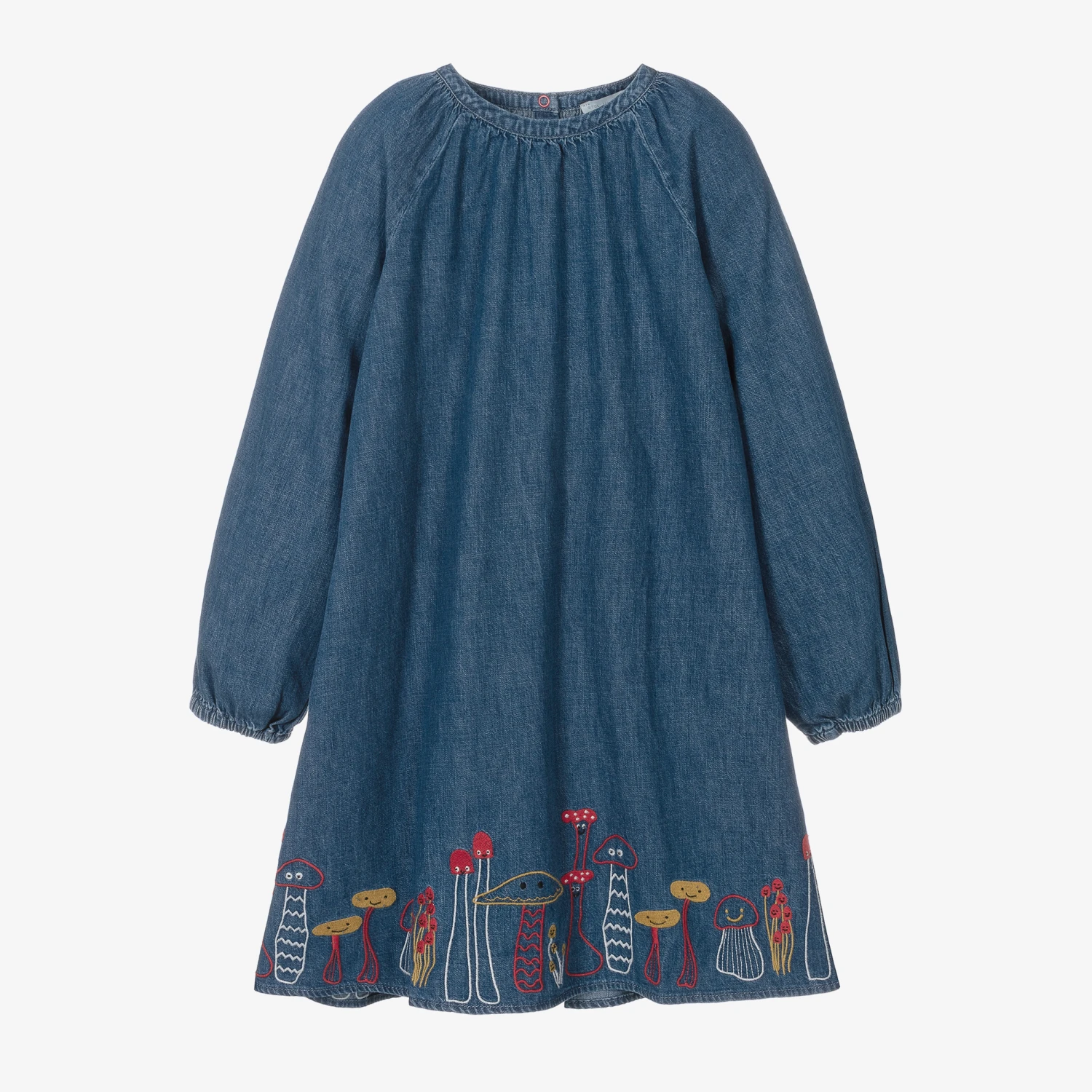 Stella McCartney Kids Teen Girls Denim Mushroom Dress 1 Stella McCartney Kids Teen Girls Denim Mushroom Dress