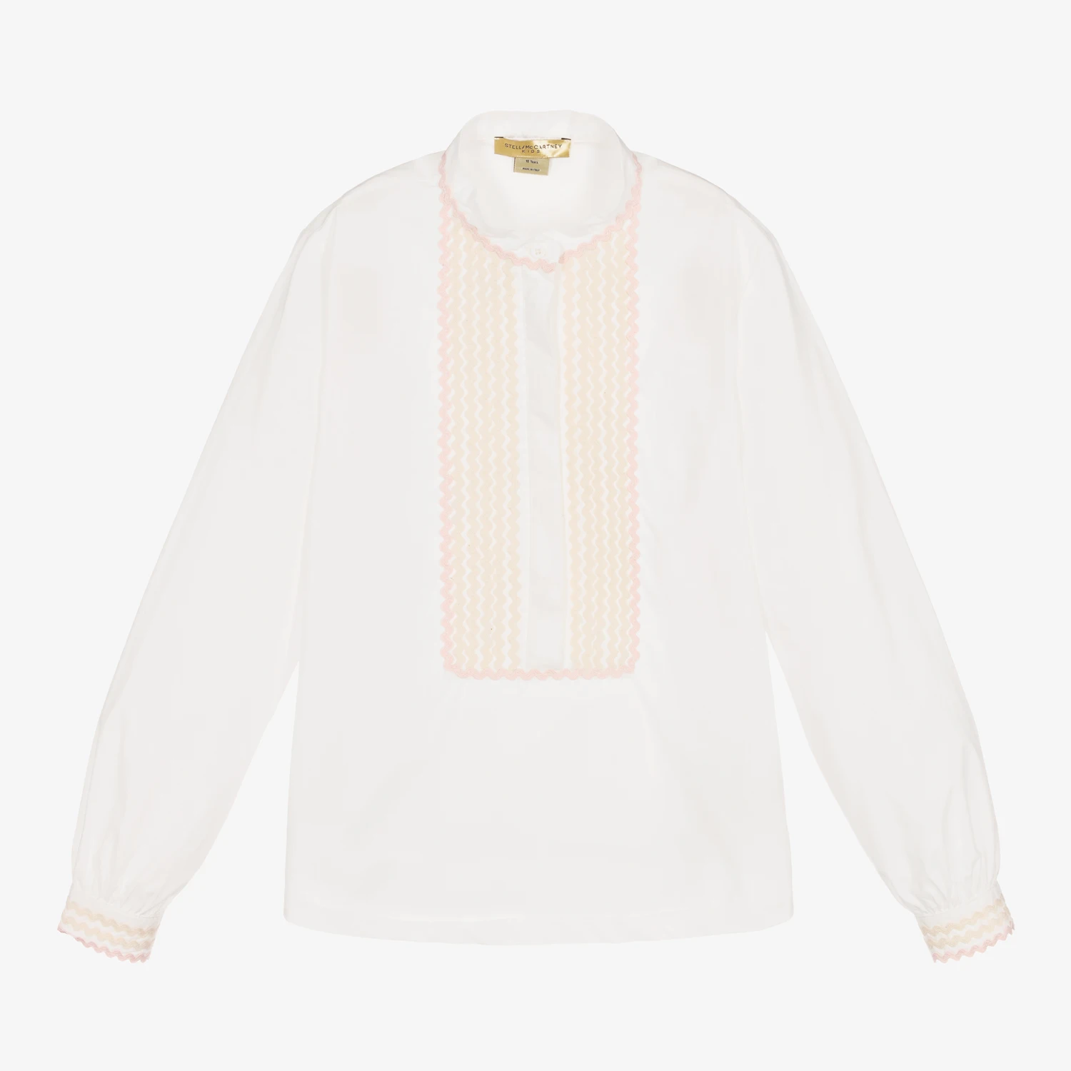 Stella McCartney Kids Teen Girls Ivory Organic Cotton Blouse 1 Stella McCartney Kids Teen Girls Ivory Organic Cotton Blouse