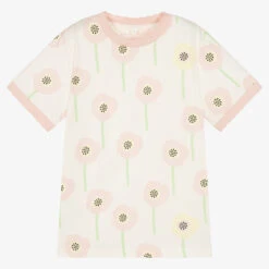 Stella McCartney Kids Teen Girls Ivory & Pink Flower T-Shirt