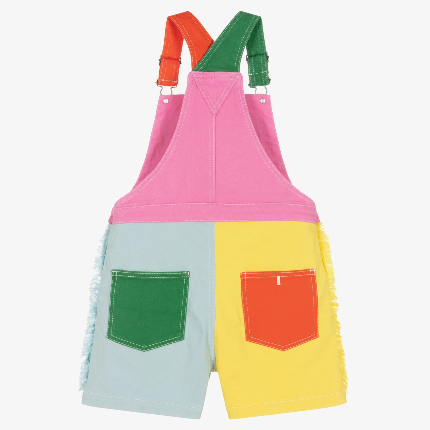 Stella McCartney Kids Teen Girls Parrot Dungaree Shorts 2 Stella McCartney Kids Teen Girls Parrot Dungaree Shorts - Image 2