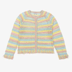 Stella McCartney Kids Teen Girls Pastel Rainbow Stripe Cardigan
