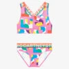 Stella McCartney Kids Teen Girls Pink Logo Lettering Bikini