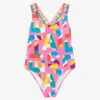 Stella McCartney Kids Teen Girls Pink Logo Letters Swimsuit