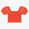 Stella McCartney Kids Teen Girls Red Cotton Shirred Blouse