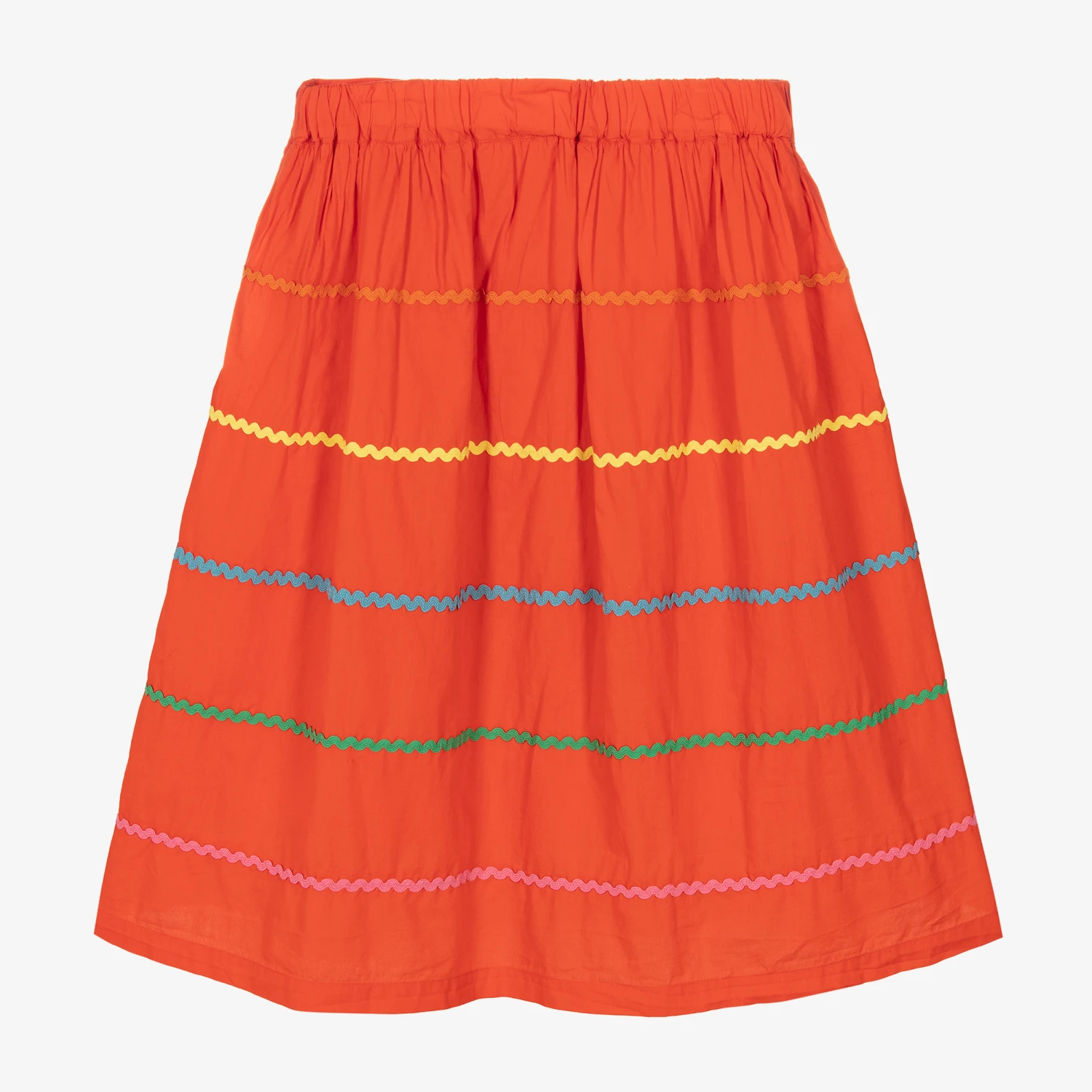 Stella McCartney Kids Teen Girls Red Organic Cotton Parrot Skirt 3 Stella McCartney Kids Teen Girls Red Organic Cotton Parrot Skirt - Image 3