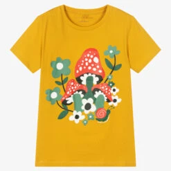 Stella McCartney Kids Teen Girls Yellow Cotton T-Shirt